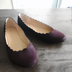 LIKE NEW! Plum Scalloped Flats!